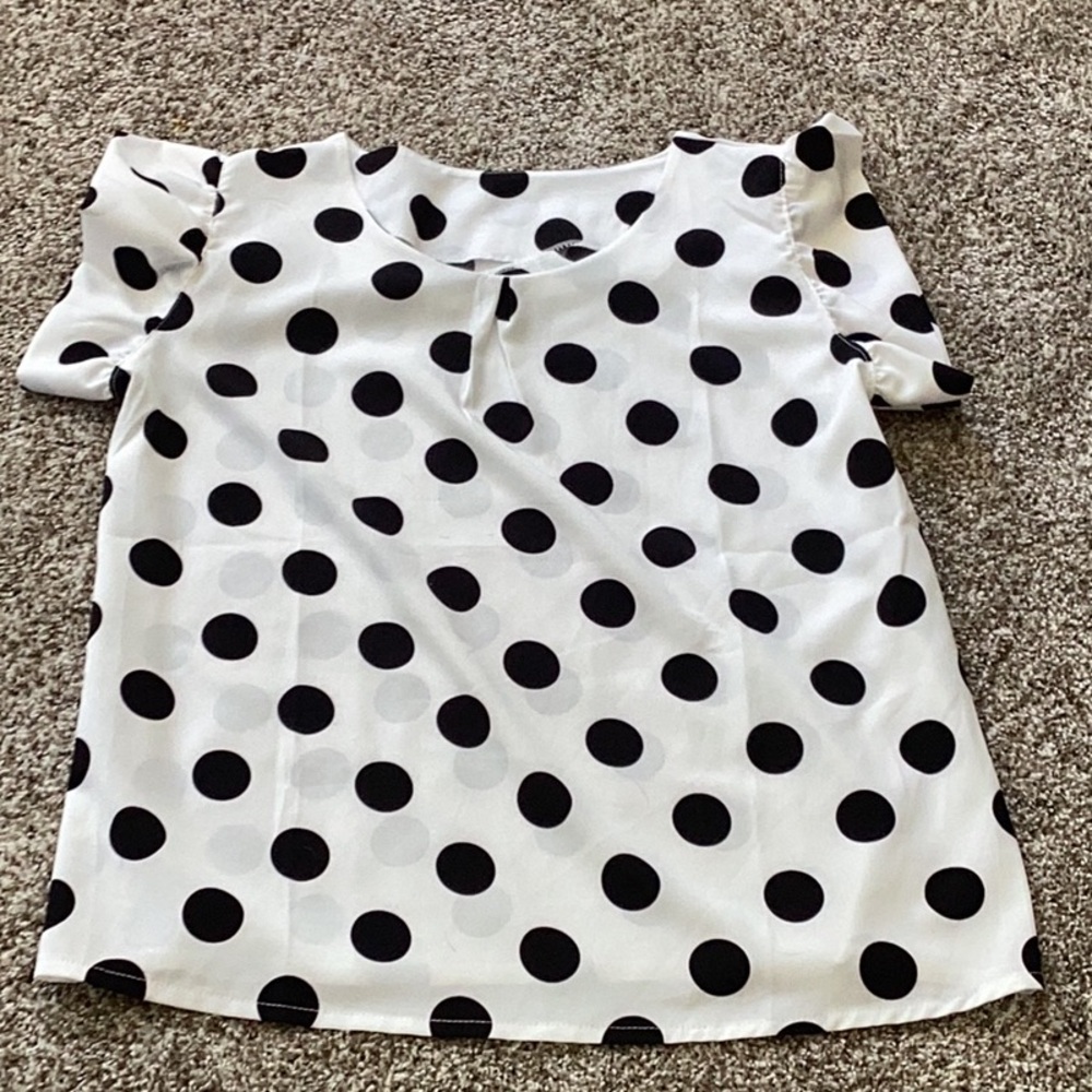 Polka Dot Women's Top - Black and White